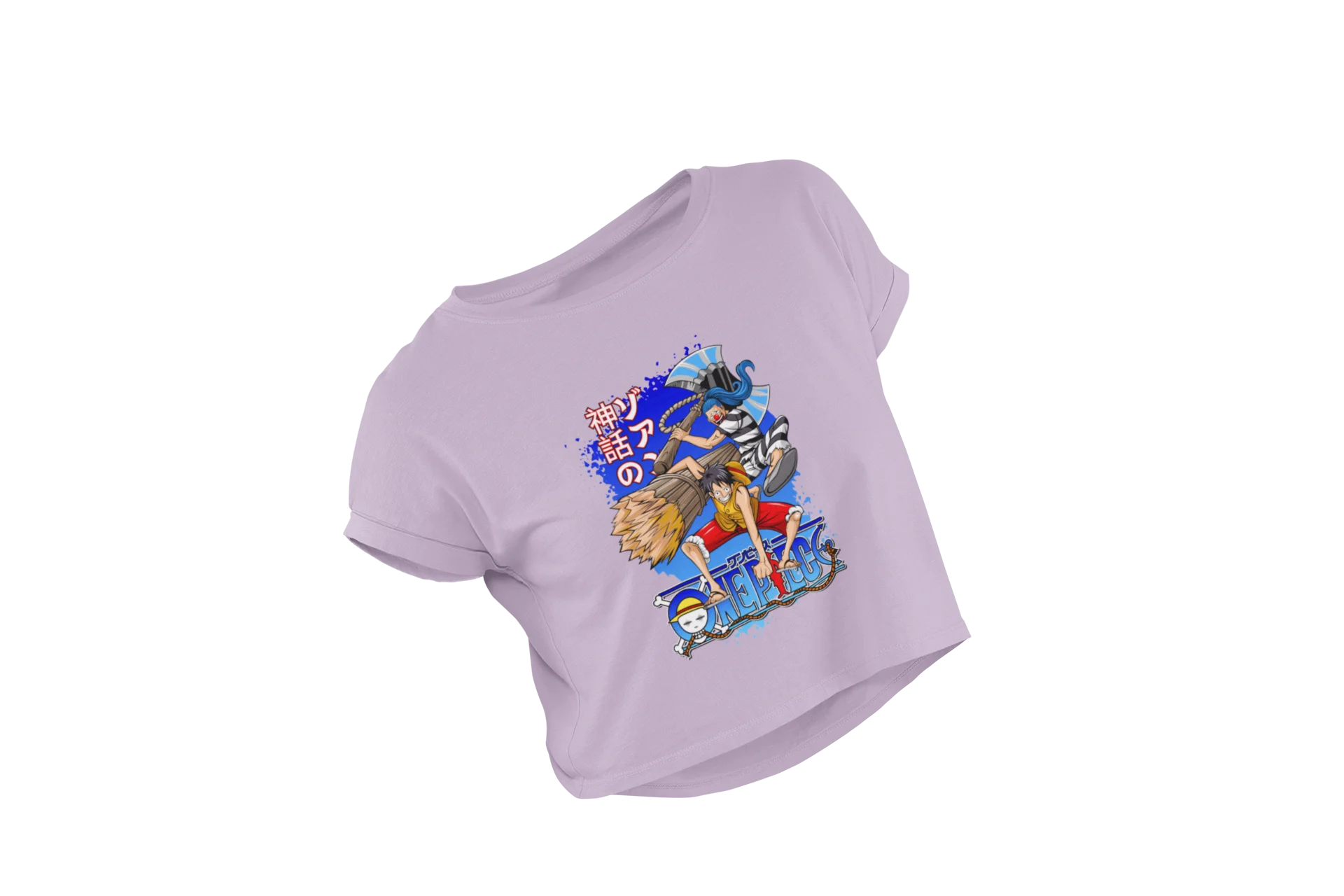 one-piece-luffy-and-buggy-croptop-white
