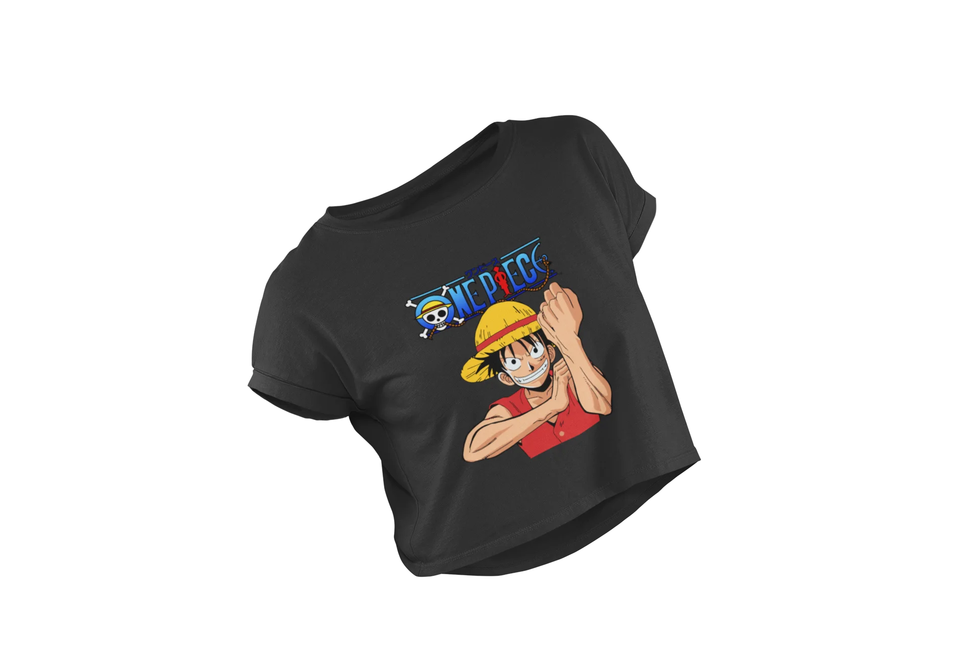 one-piece-luffy-croptop-white